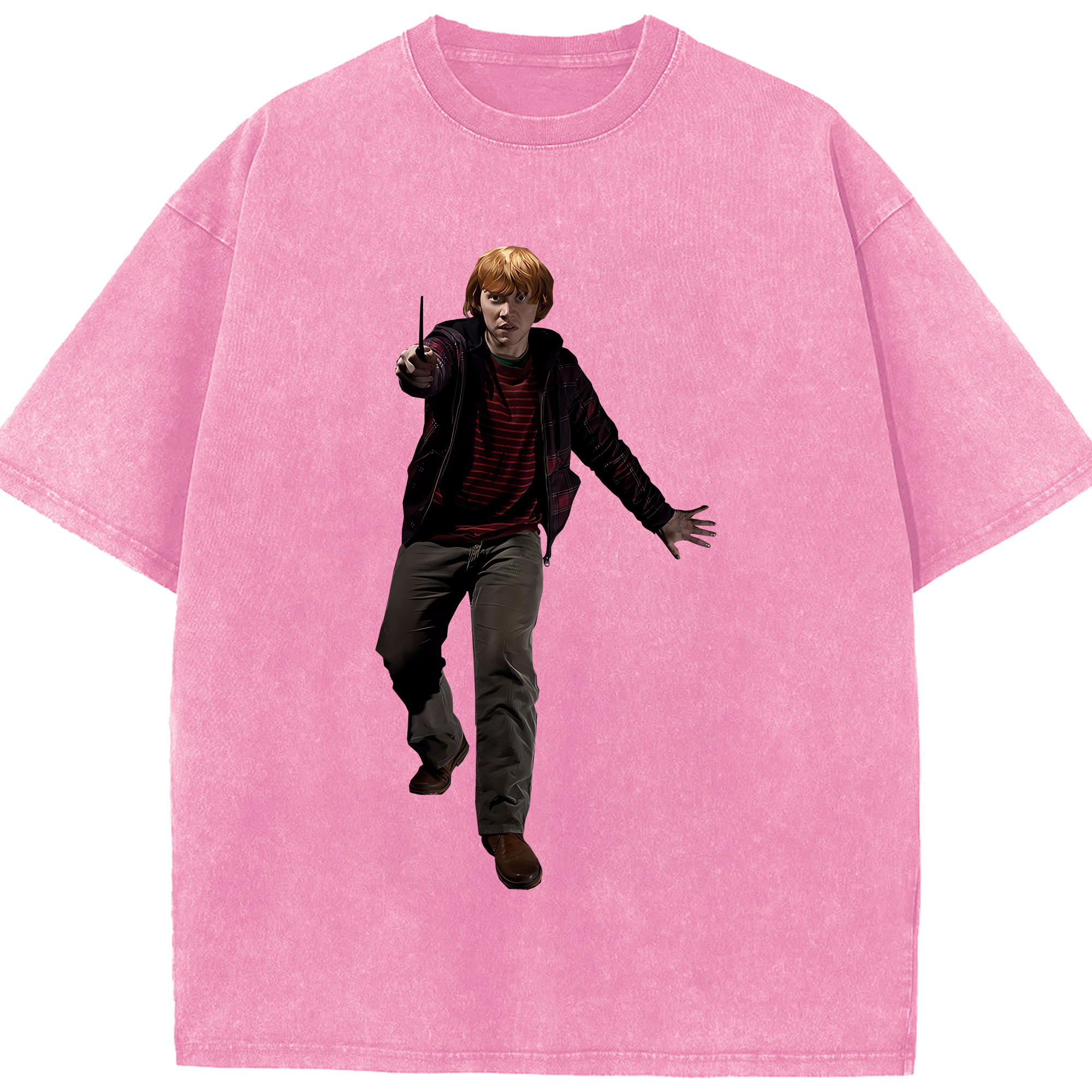 （画像用） Harry Potter ハリー・ポッターシリーズ 綿100% ヴィンテージ風 半袖Tシャツ（フロントプリント）